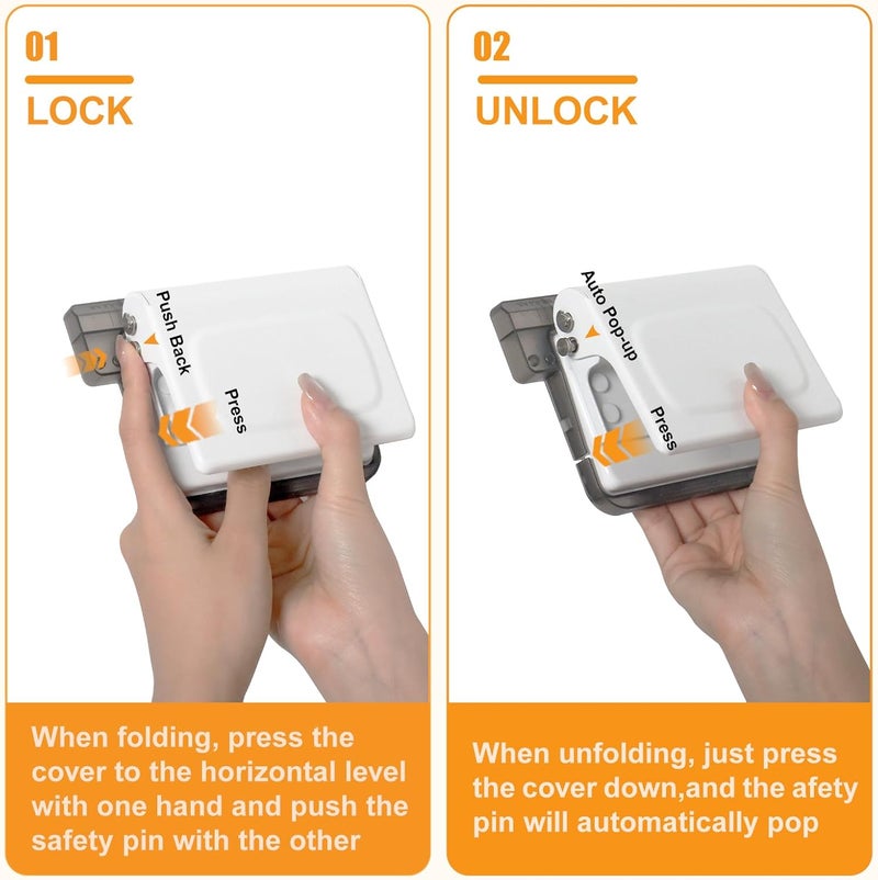 Hoqqf 10 Hole Punch Binding Machine for Planners with 10 Multi-Color Binder Rings, 30 Holes on A4, 20 Holes on A5, 26 Holes on B5, 10 Sheet Capacity (White) - Image 5